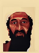 Criminal Usama bin Laden FBI#456 geometric portrait Digital Art by Christina Fairhead Art and Merch