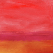 Crimson Landscape- Art by Linda Woods Mixed Media by Linda Woods