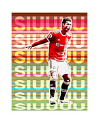 Cristiano Ronaldo Siuuu Art Celebration Goal Digital Art by Kirania Finest