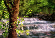 Croatian Waterfall Digital Art by Lois Bryan