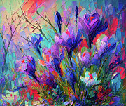 Crocus Garden in Living Color Digital Art by Shelli Fitzpatrick