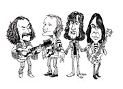 Crosby, Stills, Nash and Young Drawing by Mike Scott