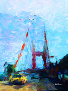 Crossing the Golden Gate Bridge, San Francisco, California Painting by Trask Ferrero Crossing the Golden Gate Bridge, San Francisco, California Painting by Trask Ferrero