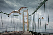 Crossing The Mackinac Bridge Photograph by Randall Nyhof Crossing The Mackinac Bridge Photograph by Randall Nyhof