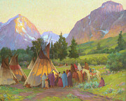 Crow Encampment Painting by Joseph Henry Sharp