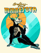 Cryptid Pinup Minnesota Drawing by Ludwig Van Bacon