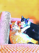Cuddly Cats Mixed Media by Shelli Fitzpatrick Cuddly Cats Mixed Media by Shelli Fitzpatrick