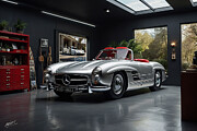 Custom garage with Mercedes-Benz Digital Art by Marc Etherington
