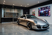 Custom garage with Porsche Digital Art by Marc Etherington