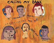 Customer Service at My Bank Painting by Jo Potocki