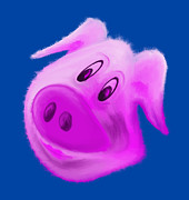 Cute Funny Good Luck Piggy  Digital Art by Iris Richardson