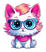 Cute Happy Cat Design 01 Digital Art by Matthias Hauser