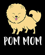 Cute Pomeranian Mom Cute Pom Mom Pomeranian Dog Digital Art by EQ Designs