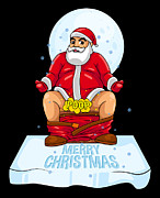 Cute Santa Claus Shits In The Chimney Digital Art by Mister Tee