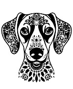 Dachshund Henna Art Digital Art by Flippin Sweet Gear