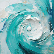 Dance of the Waves - Seascape Paintings Painting by Lourry Legarde