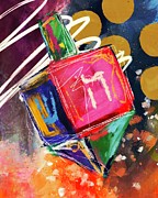 Dancing Dreidel- Art by Linda Woods Mixed Media by Linda Woods