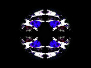Dark Blue Ice Sphere - White Edition Mixed Media by Bumsable