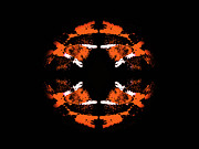 Dark Orange Ice Sphere - Full Edition Mixed Media by Bumsable