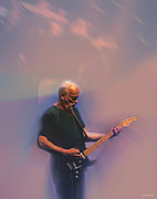 David Gilmour Playing Live Mixed Media by Mal Bray David Gilmour Playing Live Mixed Media by Mal Bray