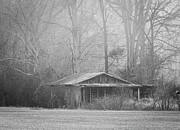 Decaying Old Barn in Fog - Pamlico County North Carolina Photograph by Bob Decker
