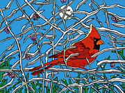 December Perch Painting by Mike Stanko
