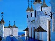 Decorated Village by the Sea of a Bluer Planet Digital Art by Eris And AI Decorated Village by the Sea of a Bluer Planet Digital Art by Eris And AI