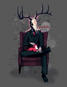 Deer Daddy Series 4 Kitten Drawing by Ludwig Van Bacon