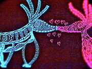 Deer Kissing Painting by Tasha Paley Deer Kissing Painting by Tasha Paley