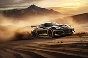 Desert Horizon Roar Painting by Lourry Legarde