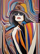 Diane Keaton abstract portrait Digital Art by Retro Movie Posters