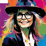 Diane Keaton in Vibrant Color Mixed Media by Retro Movie Posters Diane Keaton in Vibrant Color Mixed Media by Retro Movie Posters