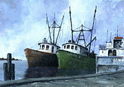 Docks at Point Pleasant Painting by Robert Loder Jr