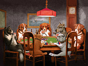 Dogs Playing Poker 1903 Vintage Fine Art Tapestry by Vertigo Creative Fine Art America