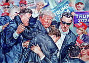 DONALD TRUMP Atempt On His Life IV Painting by We The People Prints DONALD TRUMP Atempt On His Life IV Painting by We The People Prints