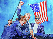 DONALD TRUMP Atempt On His Life V Painting by We The People Prints DONALD TRUMP Atempt On His Life V Painting by We The People Prints