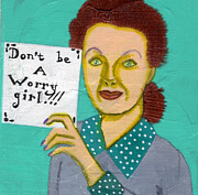 Don't Be a Worry Girl Painting by Jo Potocki