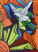 Summer Dove Painting by Jam Art