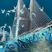 Doves Building Bridges Digital Art by Christina Knight Doves Building Bridges Digital Art by Christina Knight