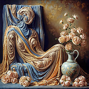 Drapery Art - Seated Woman Photograph by Cate Franklyn