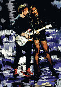 Duo of Beyonce and Ed Sheeran Digital Art by Gradify Creations