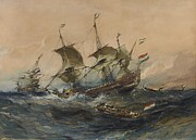 Dutch Ships in a Storm - Eugene Isabey Digital Art by Samuel HUYNH