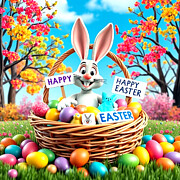 Easter Bunny Greetings Digital Art by Steve Mitchell Easter Bunny Greetings Digital Art by Steve Mitchell