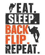 Eat Sleep Back Flip Repeat Gymnast Gymnastic Digital Art by Toms Tee Store