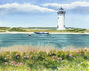 Edgartown Harbor Light Painting by Michelle Constantine