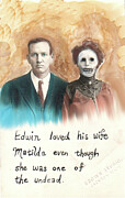 Edwin Loved His Undead Zombie Wife Painting by Jo Potocki
