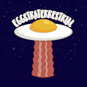 Eggstraterrestrial With Text Digital Art by John Schwegel