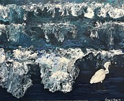 Egret at Dusk Mixed Media by Aimee Carlson