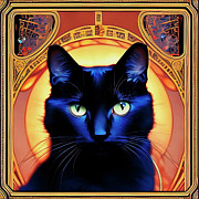 Egyptian Cat in Lavender Ai Art by AI Digital