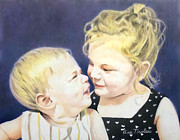 Emalynn and Brielle Drawing by Ana Tirolese
